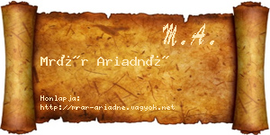 Mrár Ariadné névjegykártya